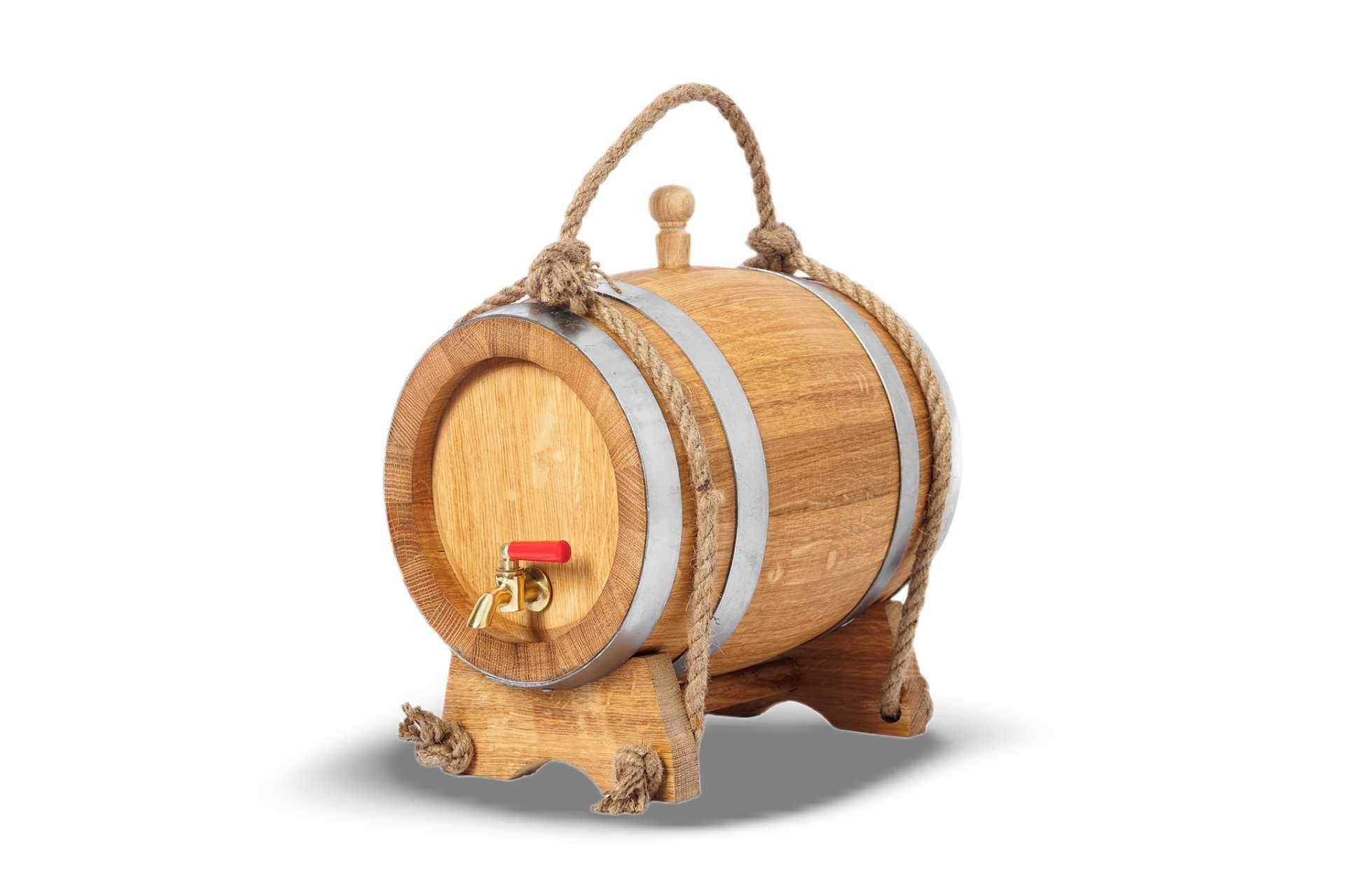 Dębowa beczka 5L na whisky bimber wino nalewki (+ sznurki)