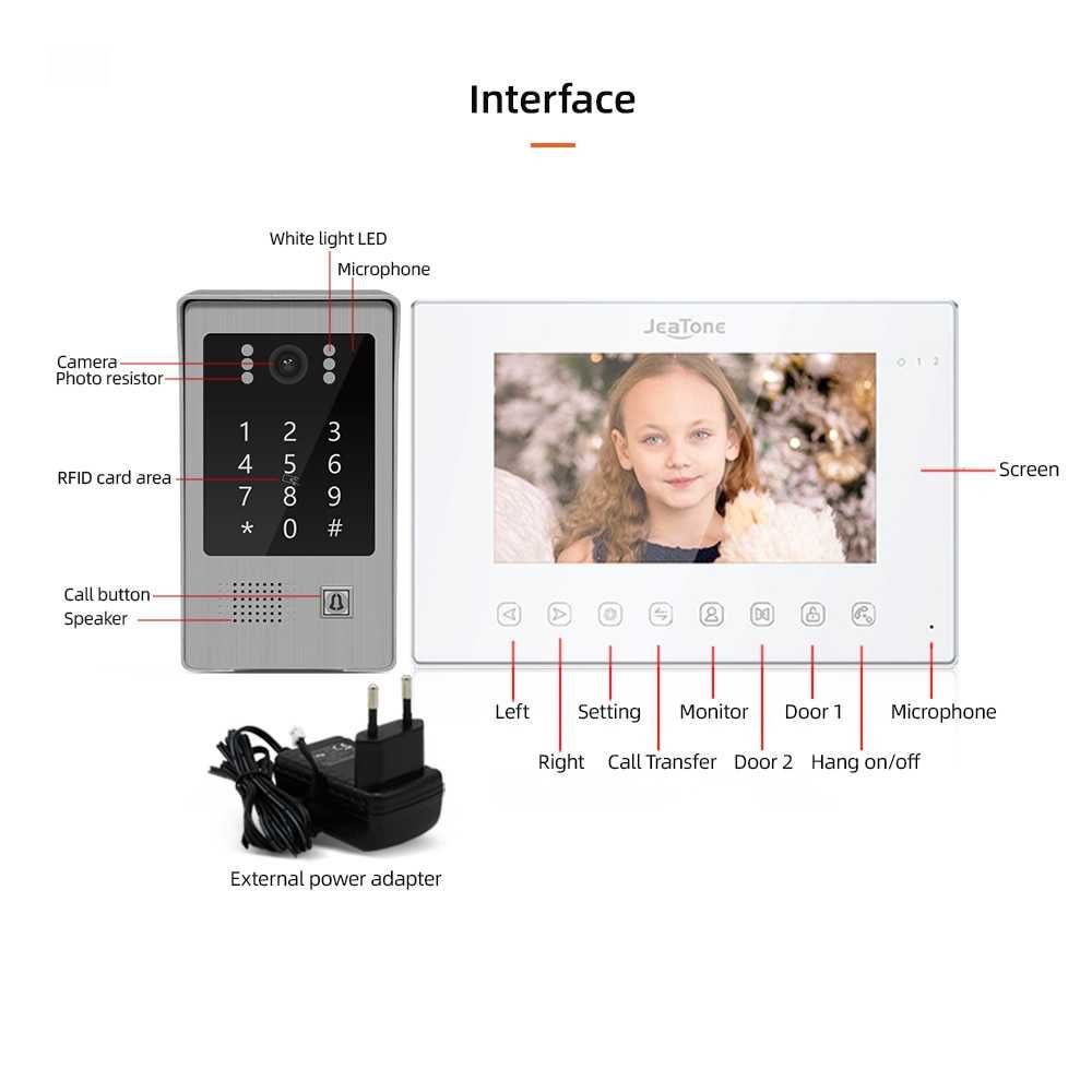 Vídeo porteiro Campainha • Sem Fios • Tuya • Monitor a cores • Wi-Fi