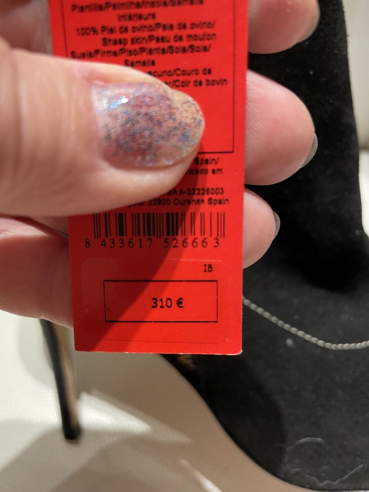 Carolina Herrera botas camurça preta tamanho 41 novas com etiqueta