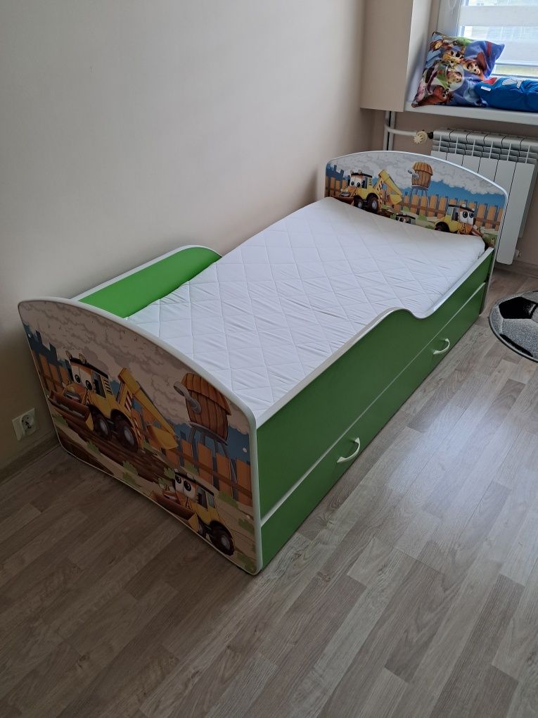 Łóżko dziecięce z szufladą i materacem 160x80