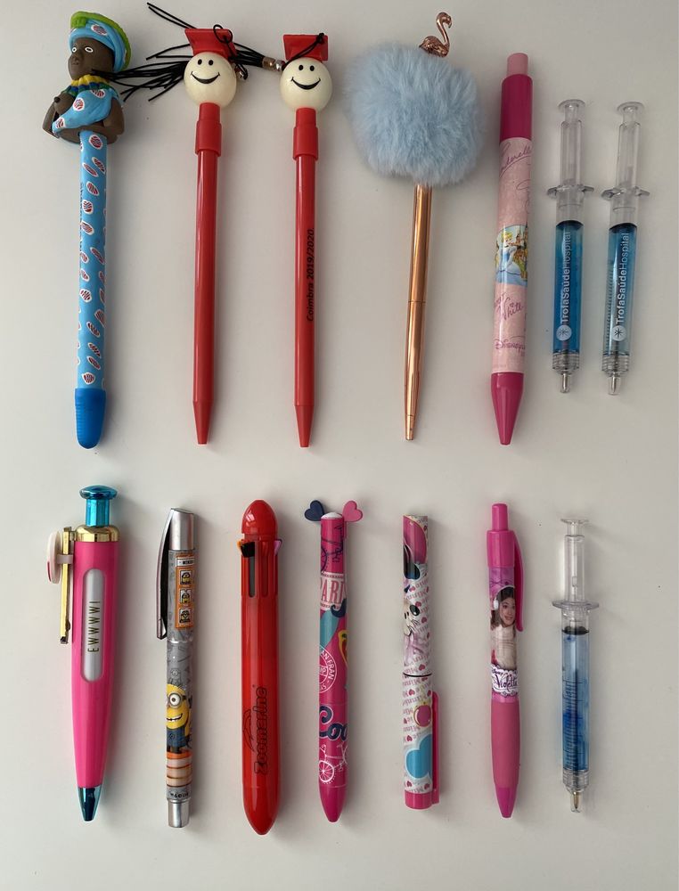 Canetas e lápis / Esferográficas e lápis de minas/ caneta p/ telemóvel