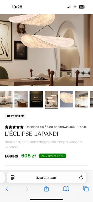 Lampy wiszące sufitowe  L’Éclipse Japandi tense – nowe, nieużywane