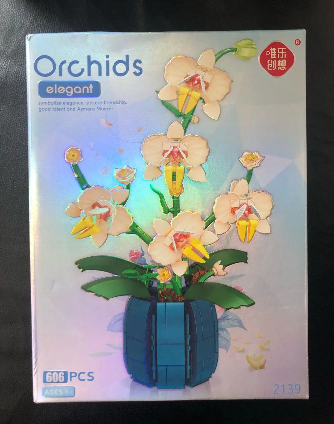 Nowe klocki kwiaty storczyki orchidea z doniczce