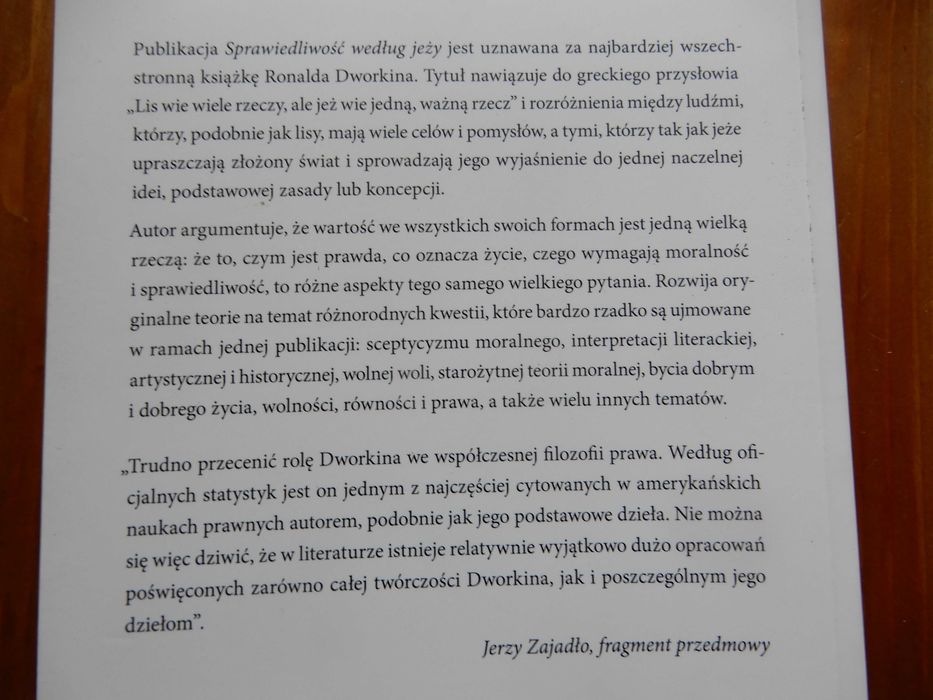 Ronald Dworkin - Sprawiedliwość według jeży