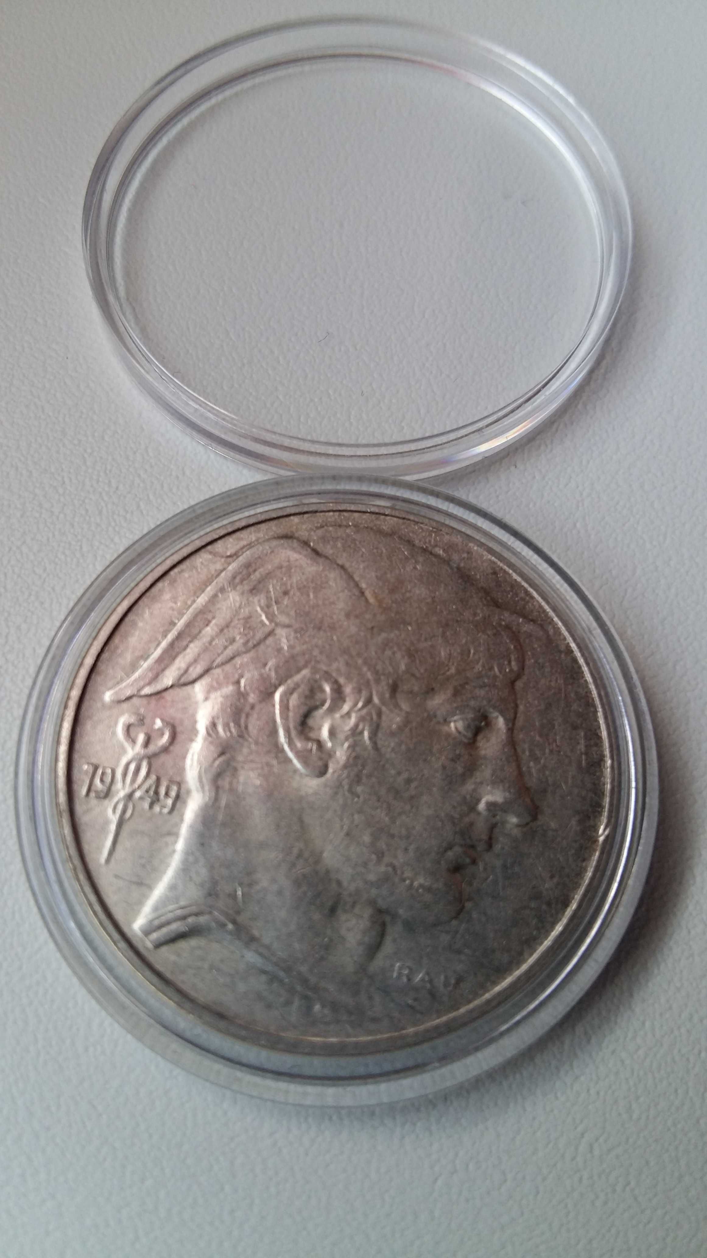 Moneta z 1949 r. 20 Franków srebra-srebro antyk.