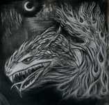 Rysunek weglem smok black metal