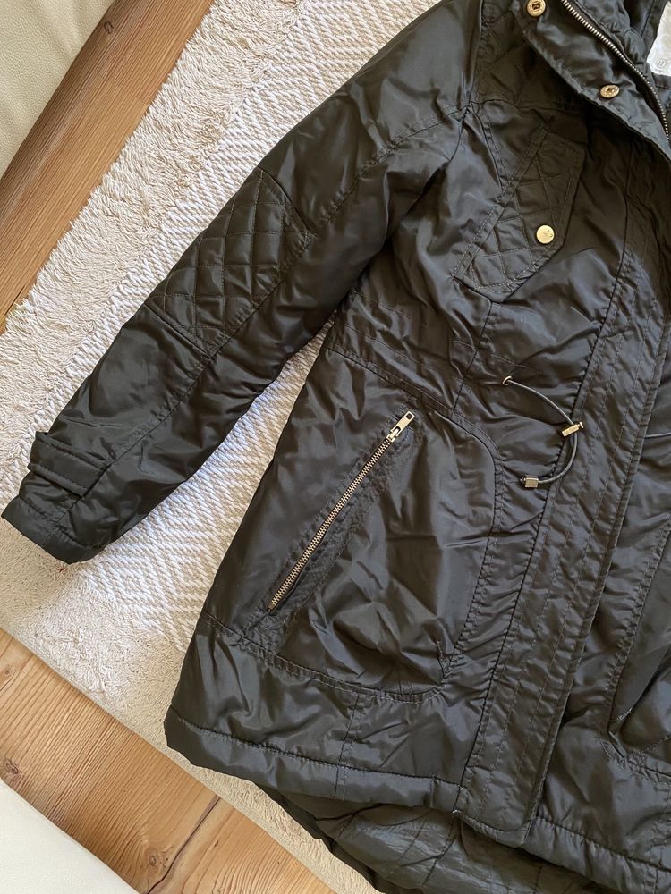 Zielona modna kurtka parka Denim Co M/L futro płaszcz mango 38 40 hit