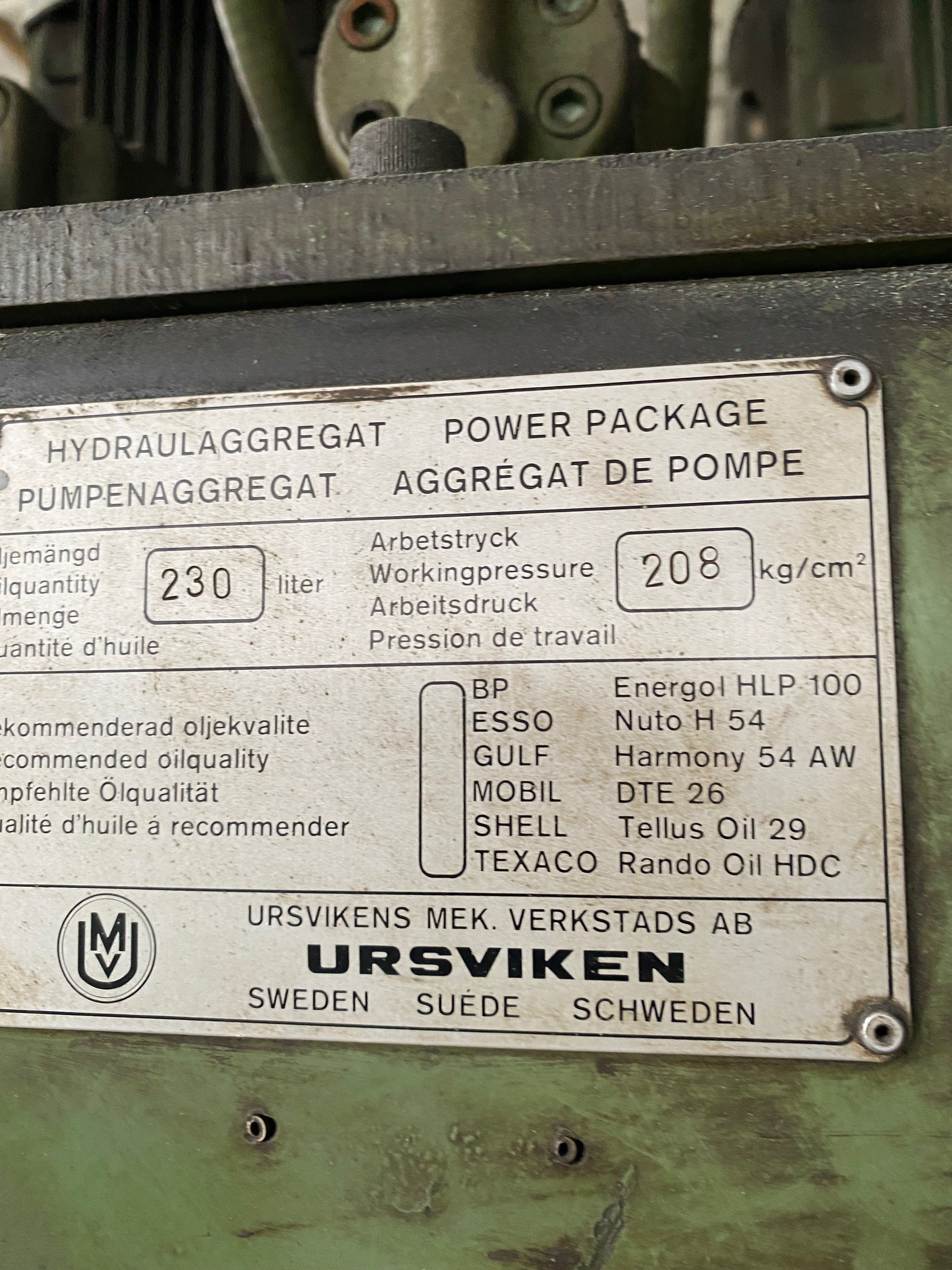 Prasa krawędziowa krawędziarka Ursviken 64 T / 2500  cena 27 800 netto