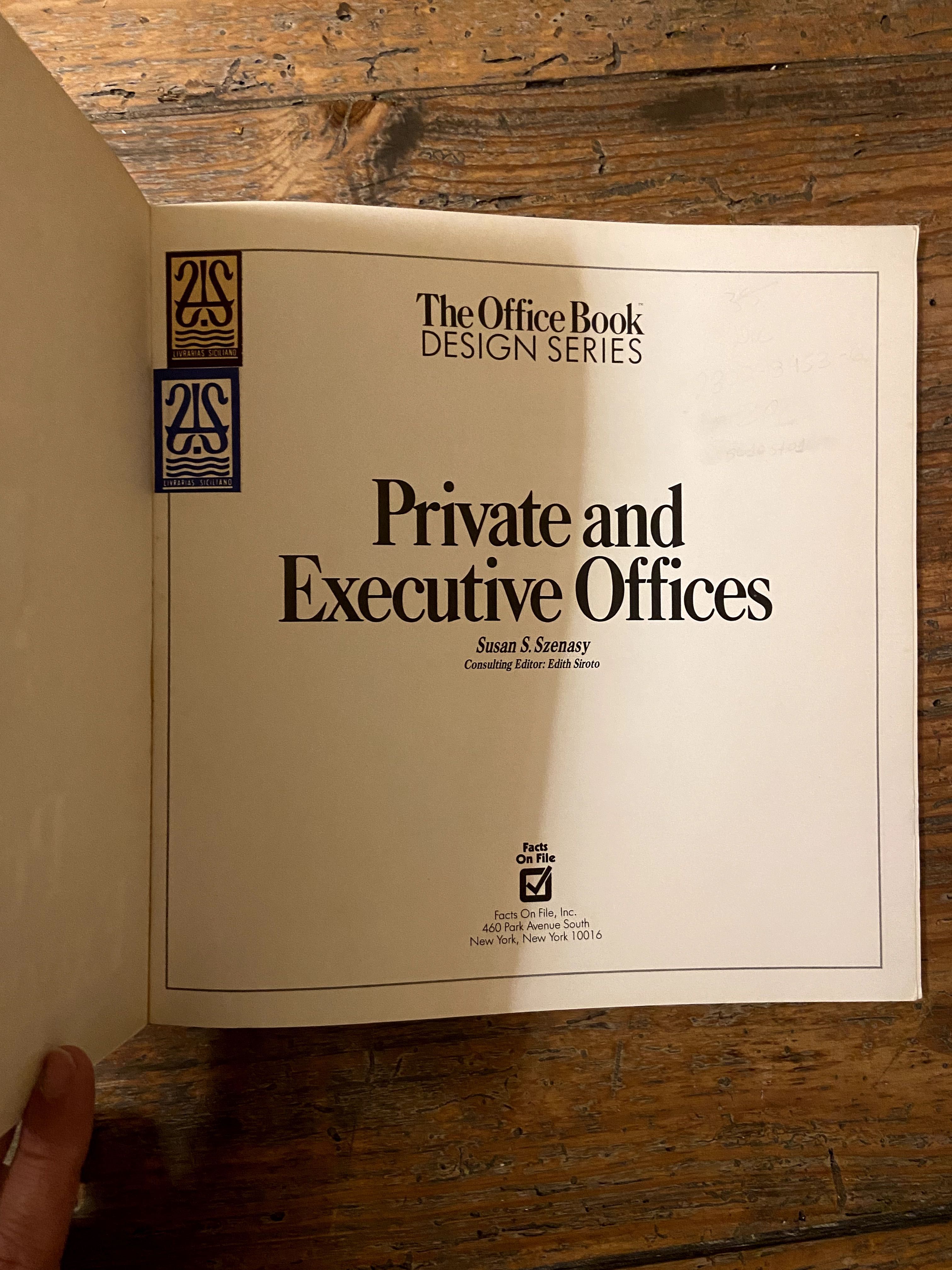Private and Executive Offices (Book Design) by Susan Szenasy 1984