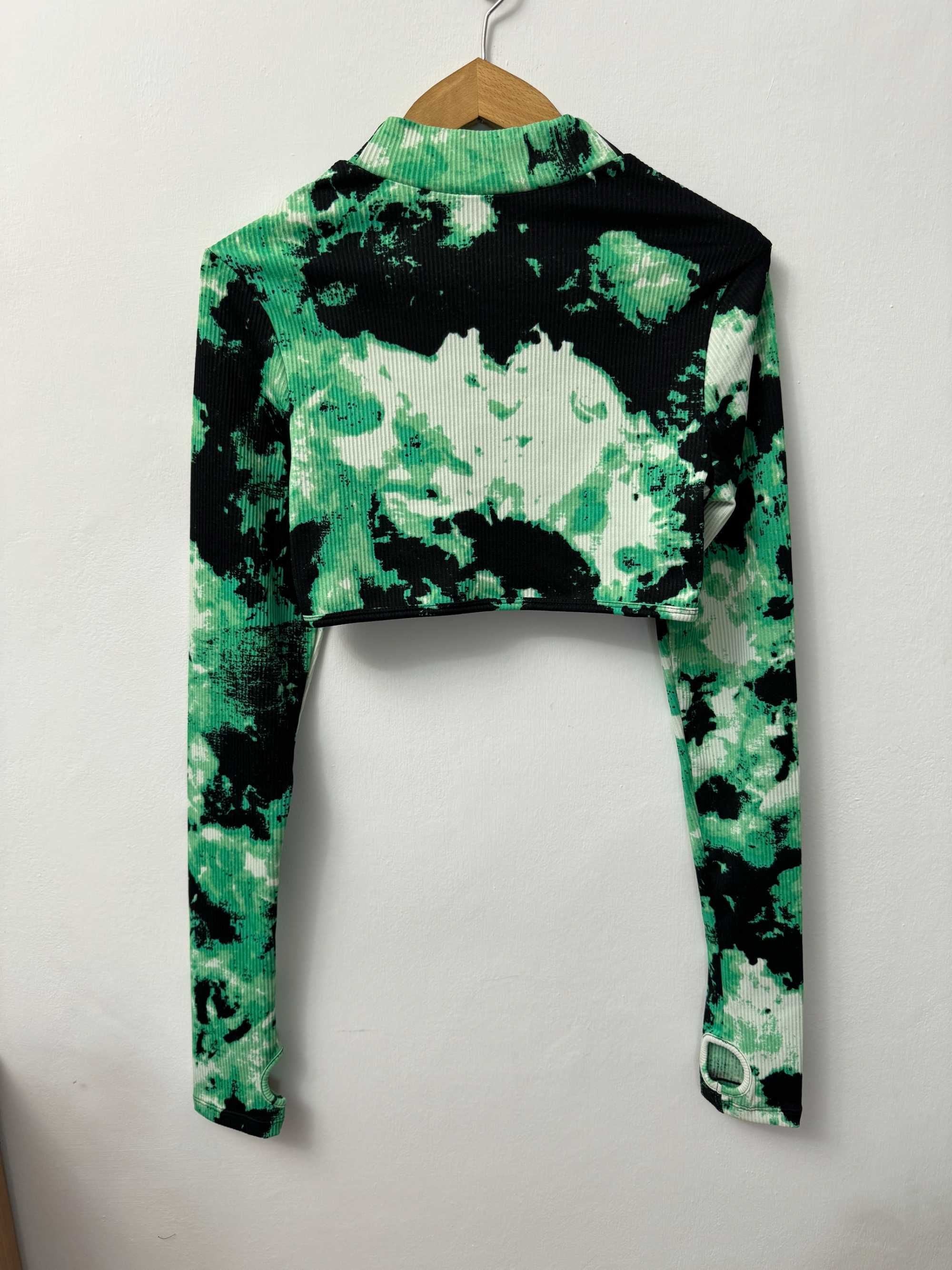 Crop top bluzka z prążkowanego dżerseju z długim rękawem No Fear S 36