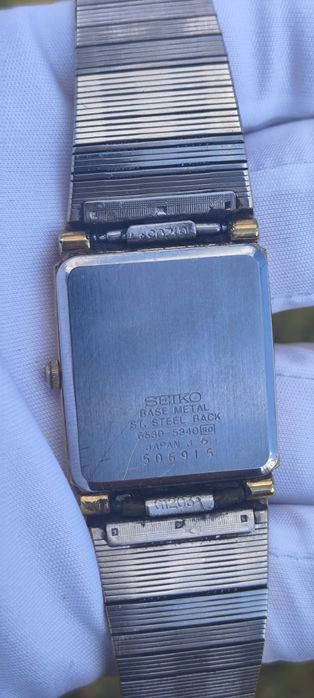 Seiko  TANK Piękna Złota Kostka Vintage Elegancki