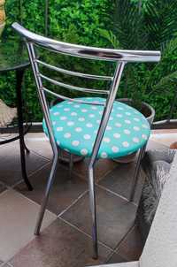 Krzesło kuchnia taras mięta zieleń retro salon działka balkon grochy