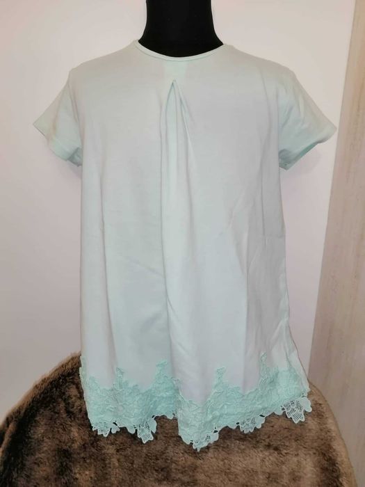 T-shirt verde água Zara Tam.11/12A - como nova