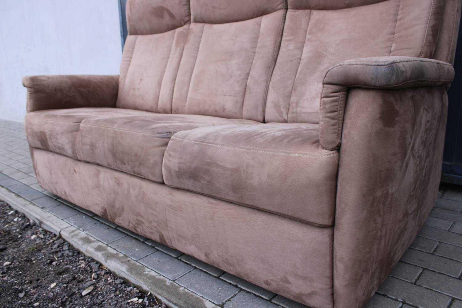 Tania wygodna sofa 3-osob. z nubuku 195cm 090