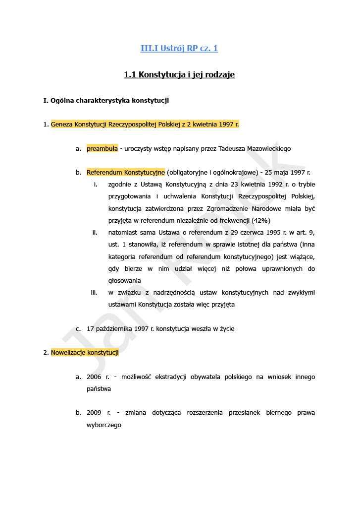 Notatki maturalne - Wiedza o społeczeństwie WOS - 3 klasa liceum