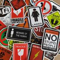 50 Autocolantes Stickers Avisos Warning