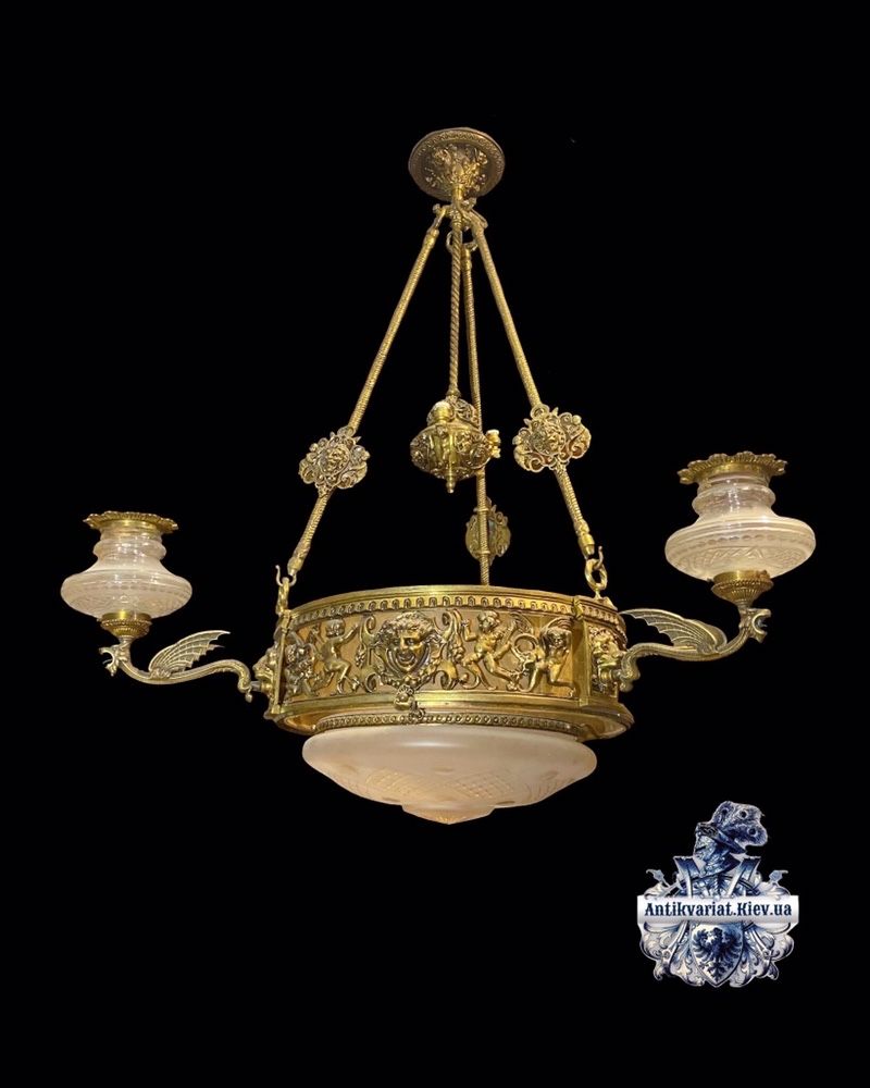 антикварная бронзовая люстра винтажная лампа антикварный светильник
