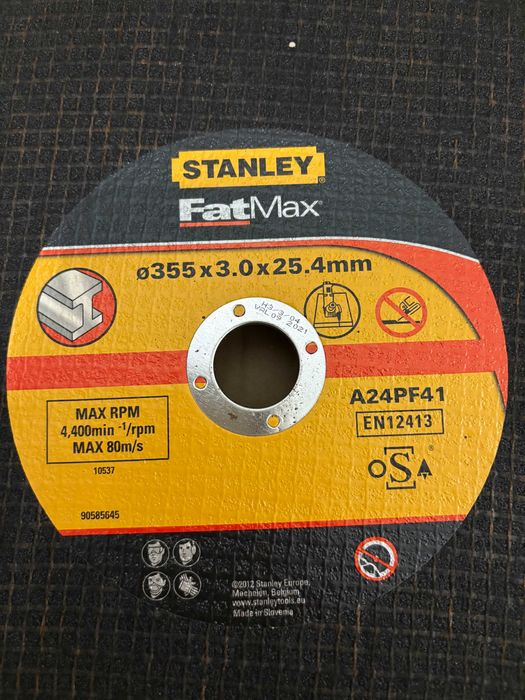 10 szt Tarcza do cięcia stali metalu Stanley FatMAX 355x3,0x25,4 mm