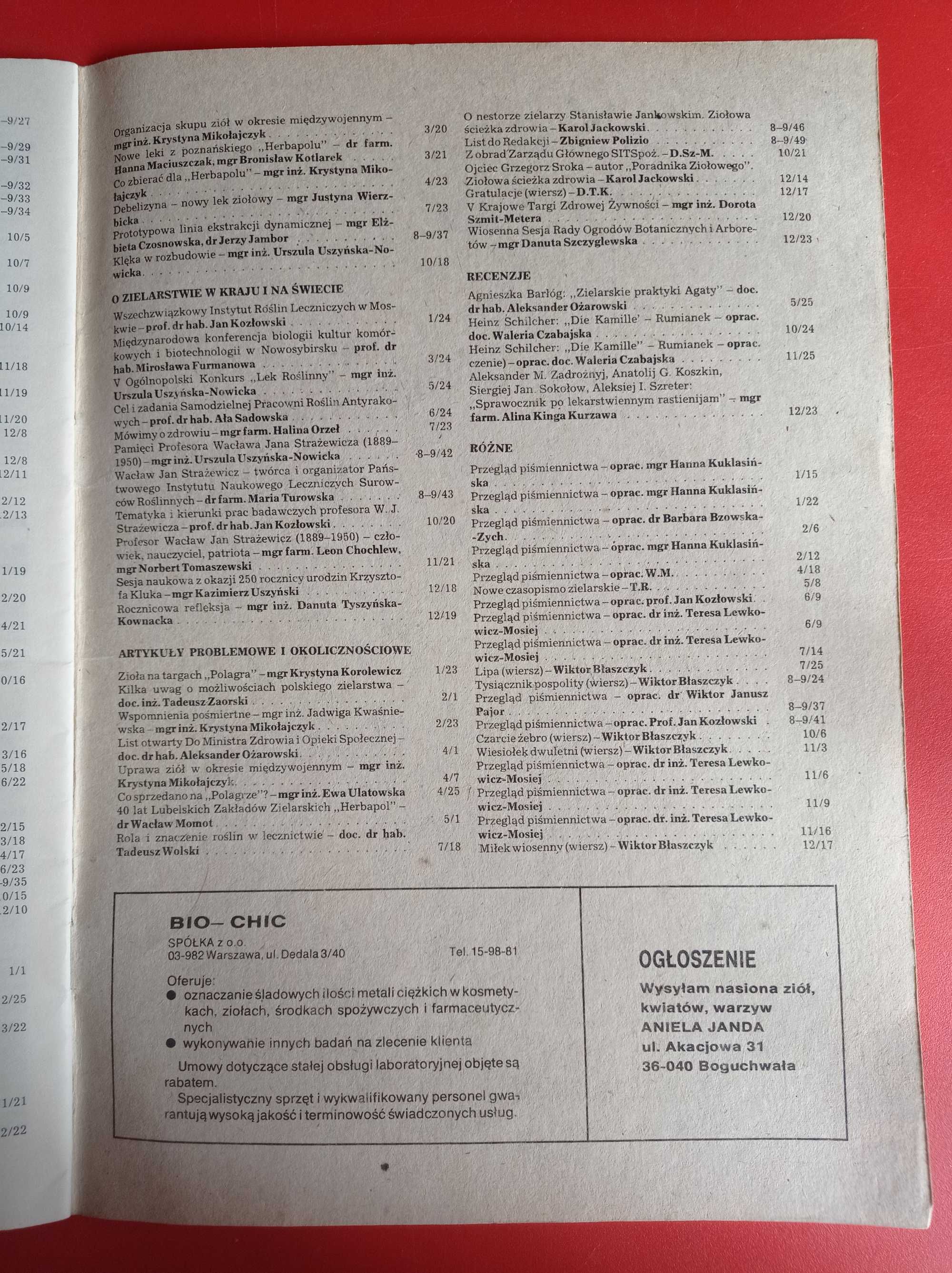 Wiadomości zielarskie nr 11/1989, listopad 1989