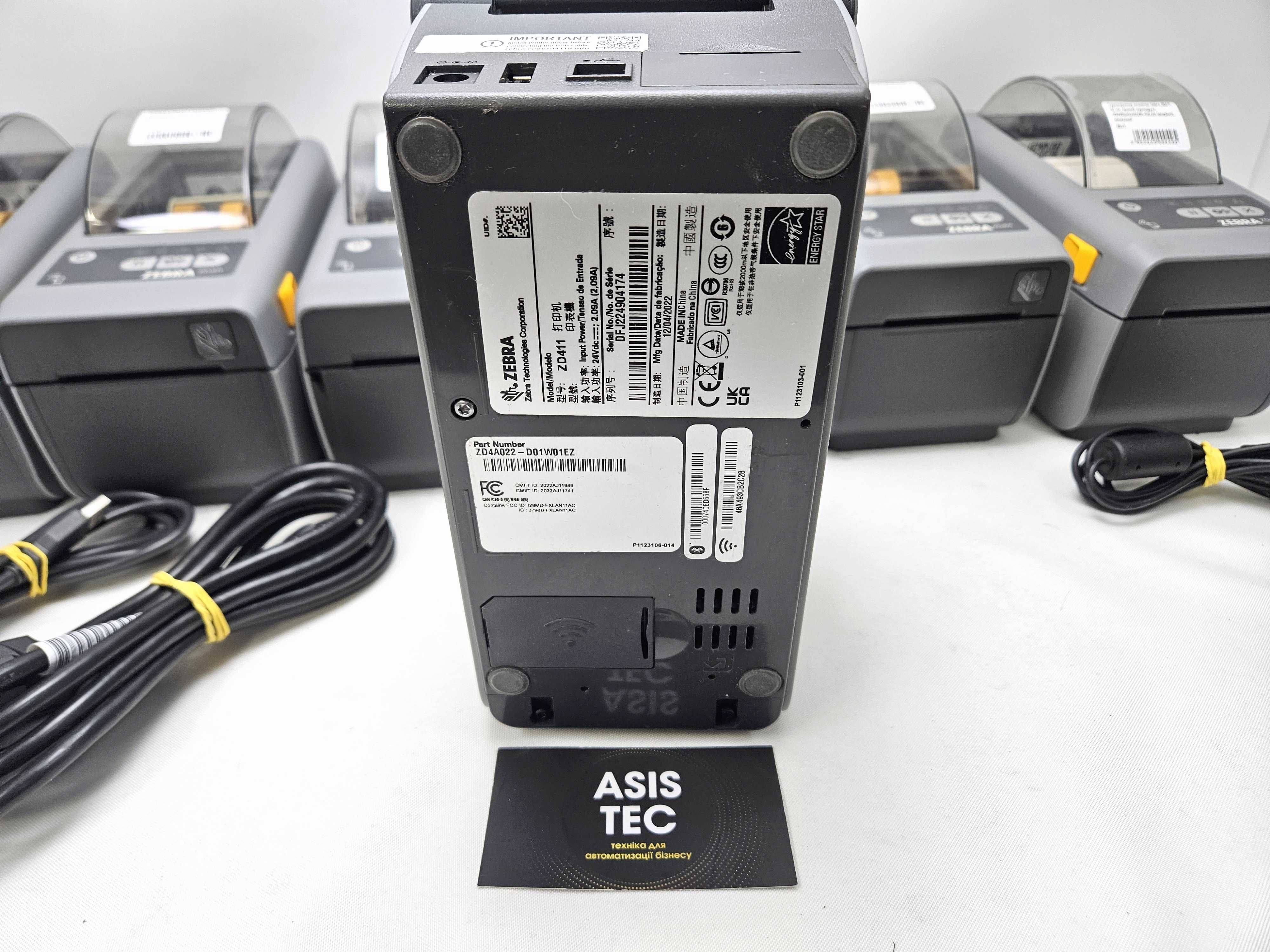 Zebra ZD411 термопринтер етикеток 58мм Bluetooth/USB 152мм/сек