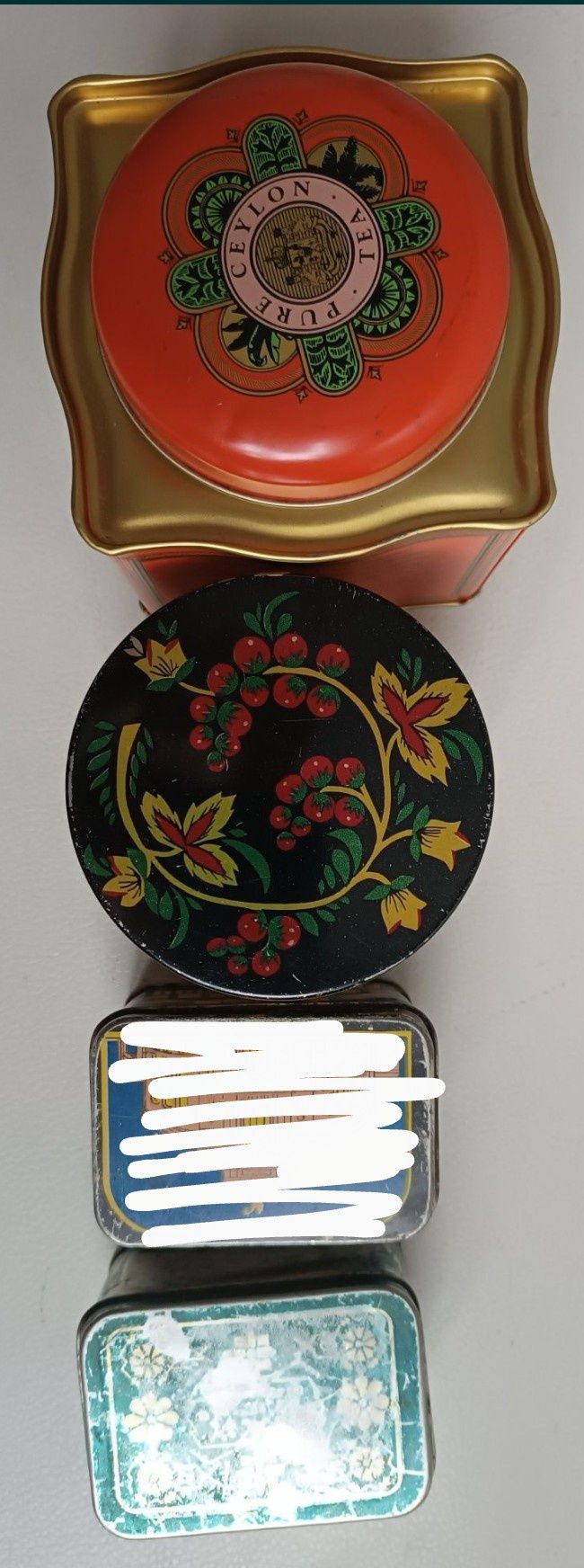 Коробочки жестяные металлические баночки от чая винтаж СССР