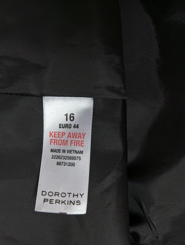 Czarna klasyczna sukienka ciekawy dekolt Dorothy Perkins 44 XXL