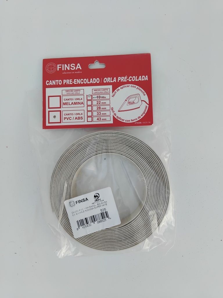 Orla pré-colada para debruar móveis cor  maple super mate