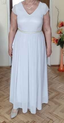 Suknia - weselna np: dla Mamy Młodej Pary + narzutka - roz. M/L