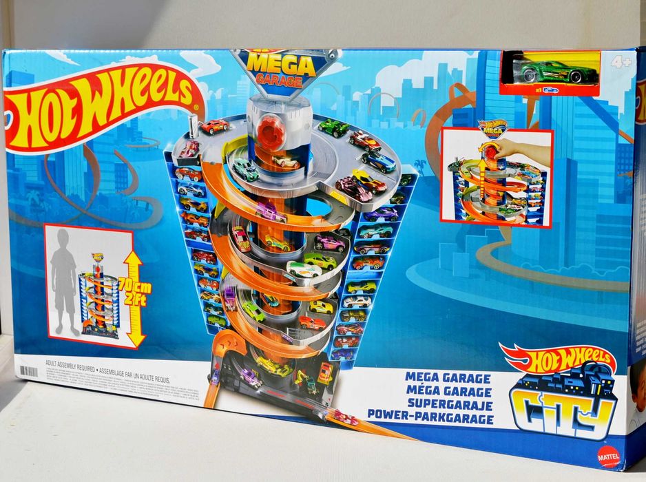 Трек Hot Wheels City Мегагараж 70см Mega Garage парковка паркінг гараж