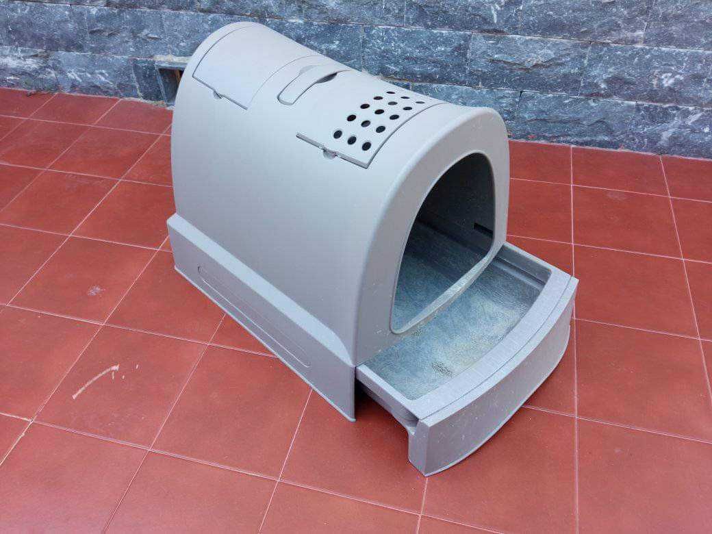 CAIXA DE AREIA WC GATOS Mod. IMAC Zuma Italy (40X42,5X56 cm) Cinza