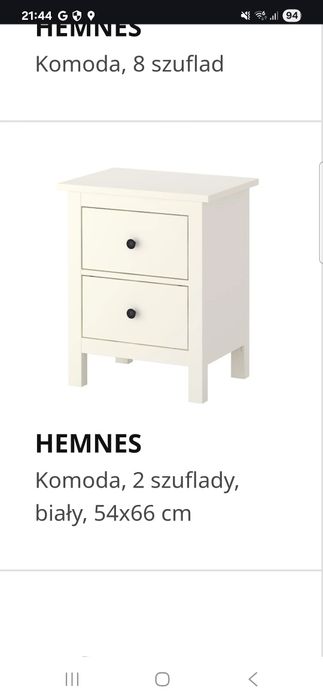 Szafka nocna hemnes ikea 2 szuflady