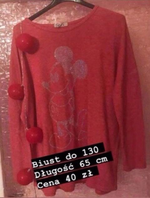 Sweter z myszka biust 100/120