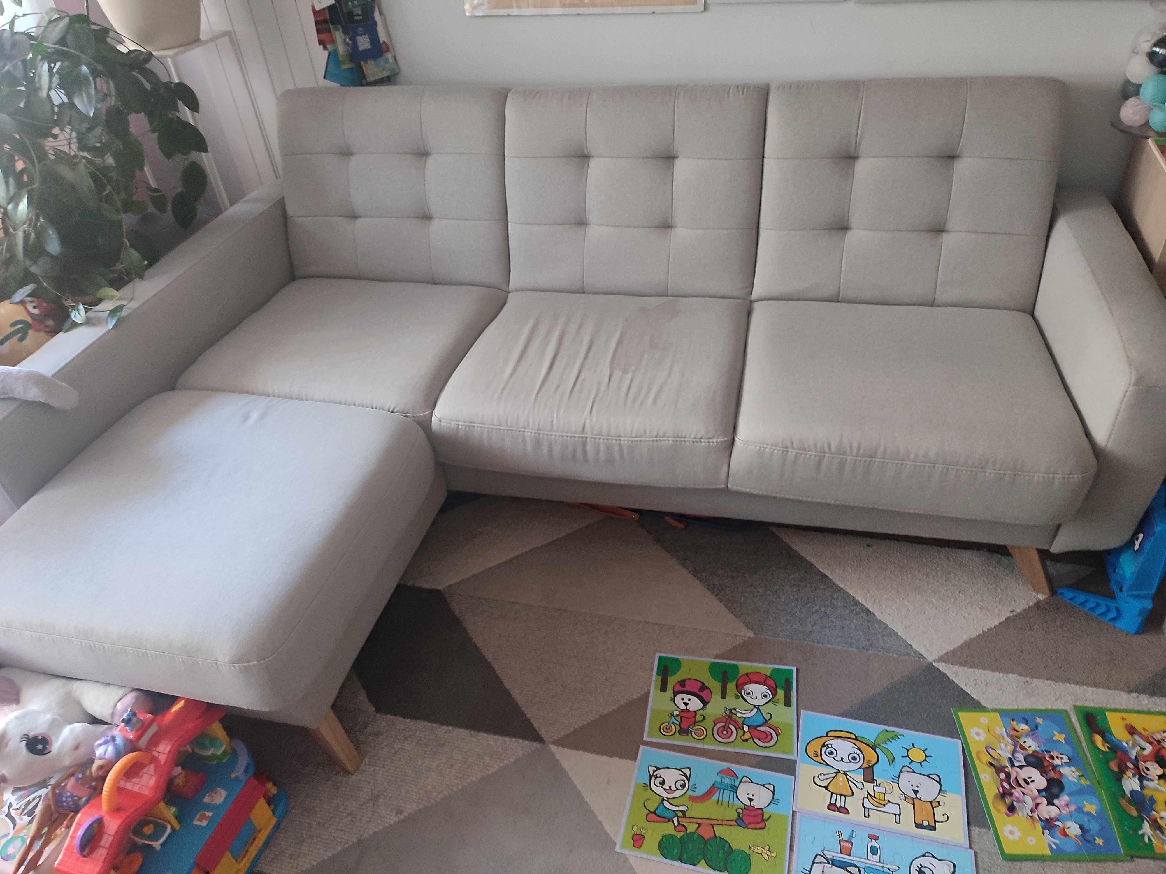 Narożnik lewy z funkcją spania beżowy dąb bianco Bodo