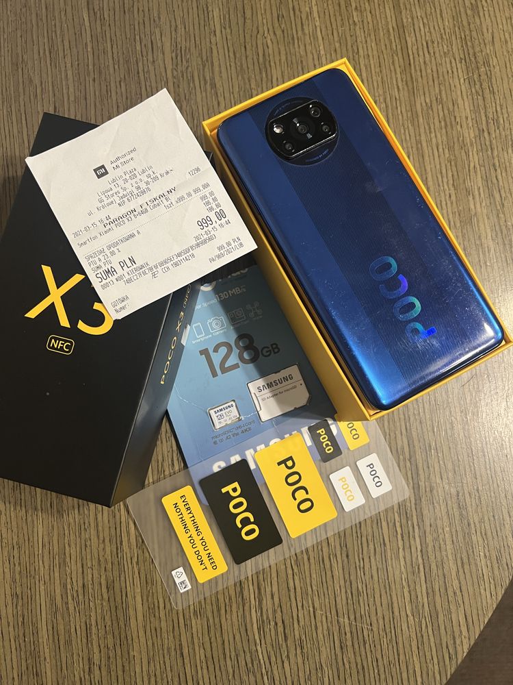 Poco x 3 NFS 6/64 GB Niebieski+ Karta pamięci na 128gb Samsung