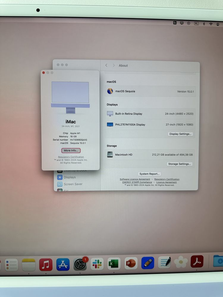 iMac 24 cale 2021 M1 fioletowy