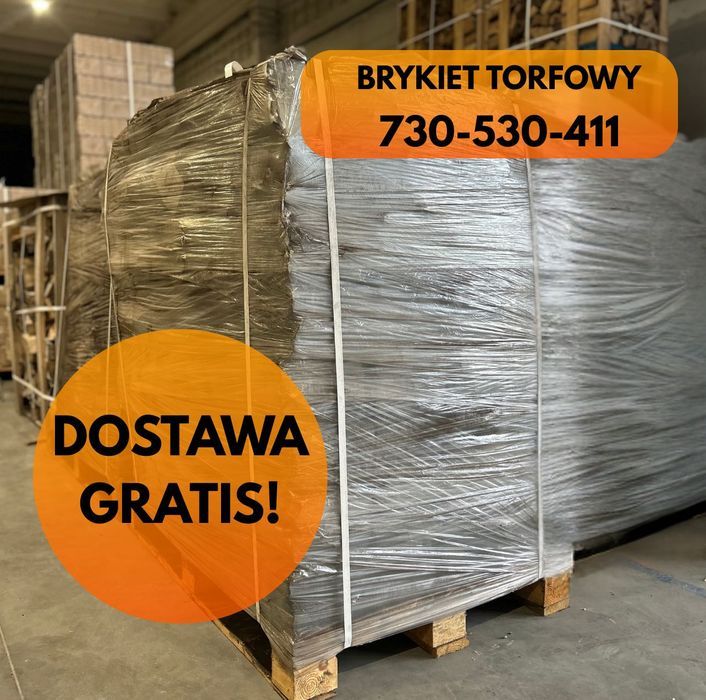 Brykiet torfowy paleta- paczkowany, big-bag, DOSTAWA GRATIS