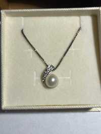 Łańcuszek srebro 925 marka  APART z perłą.