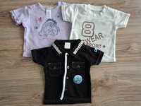 3 x Bluzka koszulka t-shirt Disney rozm. 50/62 - 0/3 m-ce