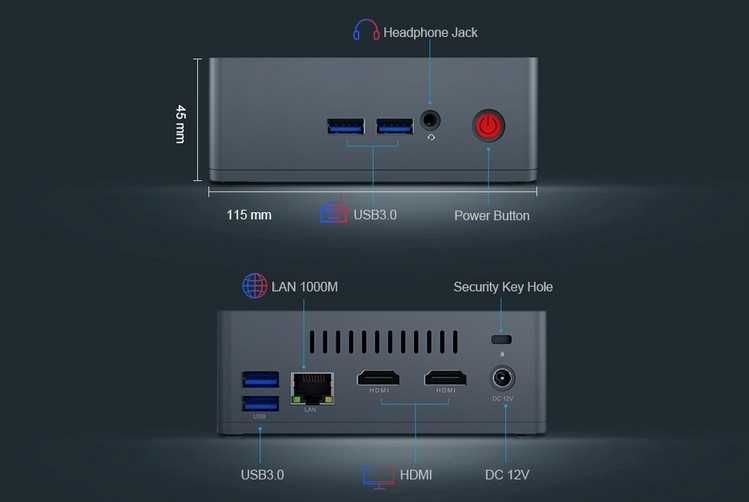 Beelink BT3-X | Windows Mini PC | 4 GB RAM | W10 | 2 Monitores