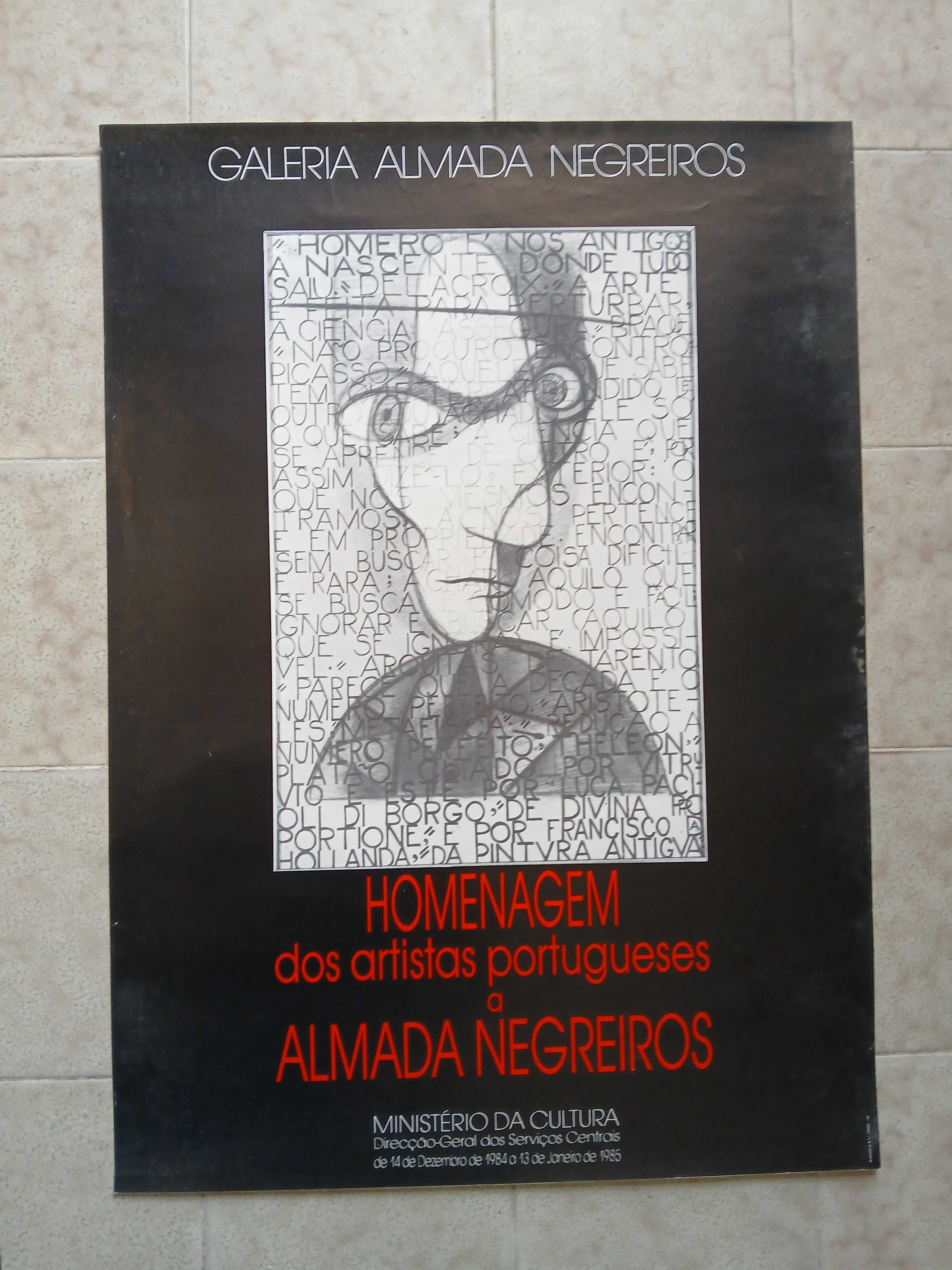 POSTER CARTAZ HOMENAGEM DOS ARTISTAS PORTUGUESES A ALMADA NEGREIROS