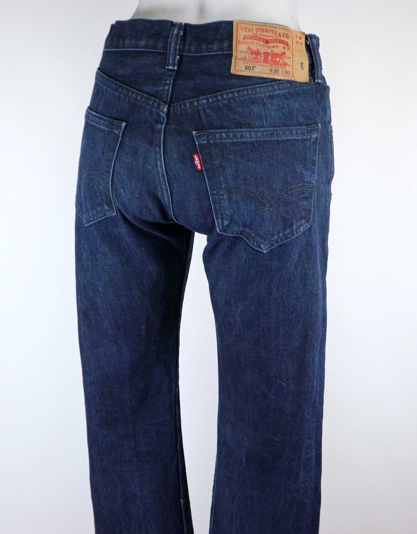 Levis 501 spodnie jeansy W31 L30 pas 2 x 38 cm
