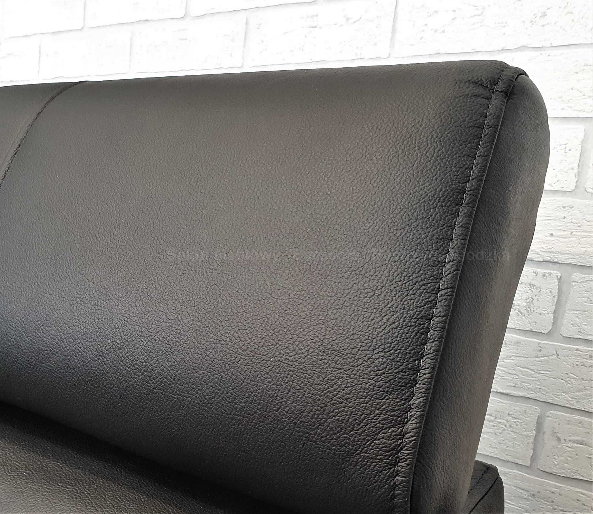 Mały narożnik 251x167 skóra naturalna czarna, rogówka skórzana, sofa
