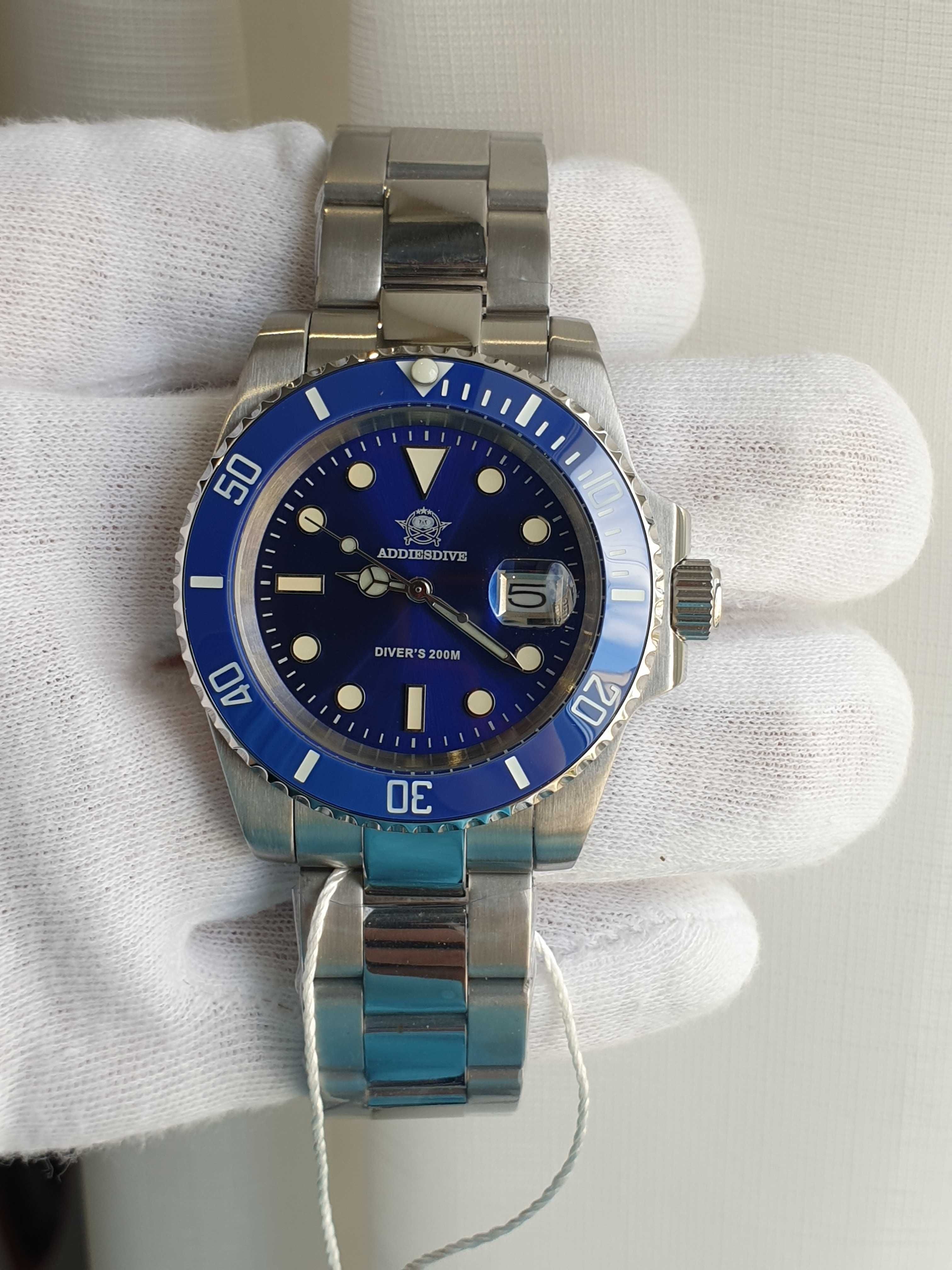 Чоловічий годинник Addiesdive 40.5мм 200м Diver's Blue нові