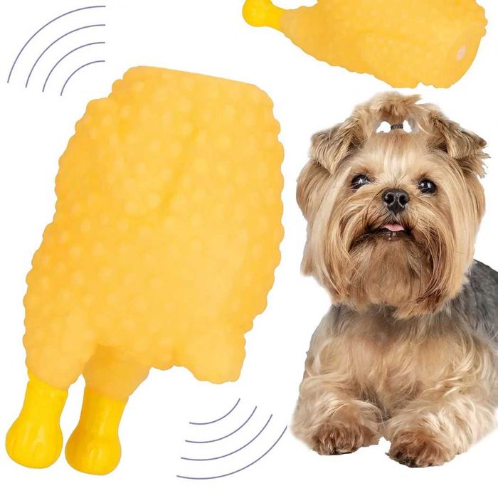 Kurczak gumowy piszczący zabawka dla psa gryzak 13,5cm