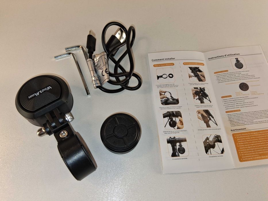 E126 Bezprzewodowy Klakson Rowerowy Wind&Moon Z Pilotem i Alarmem