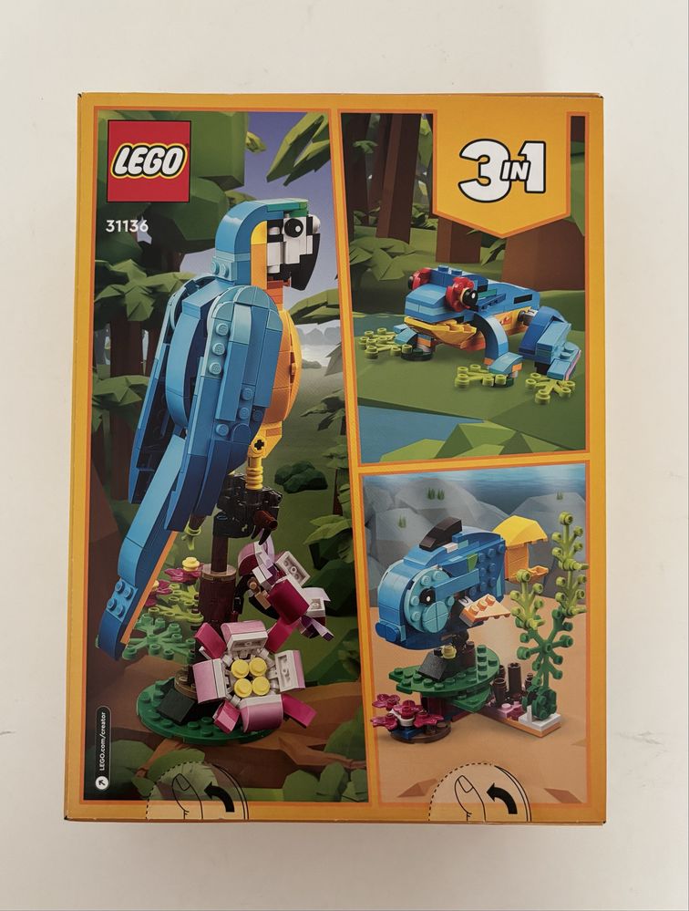 LEGO 31136 Creator 3w1 Egzotyczna papuga ryba żaba klocki nowe okazja