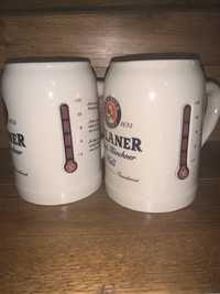 2x kufel do piwa browar PAULANER z termometrem rarytas