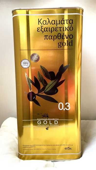Grecka Oliwa z Oliwek Extra Virgin 5l GOLD KALAMATA 0,3% KWASOWOŚĆI