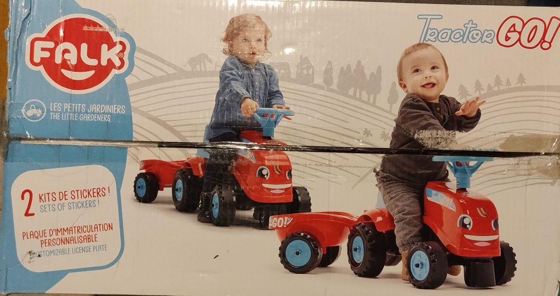 FALK Traktorek GO Czerwony z Przyczepką od 1 roku