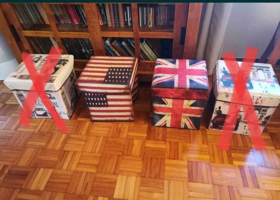 Caixas de arrumação tipo pufe
